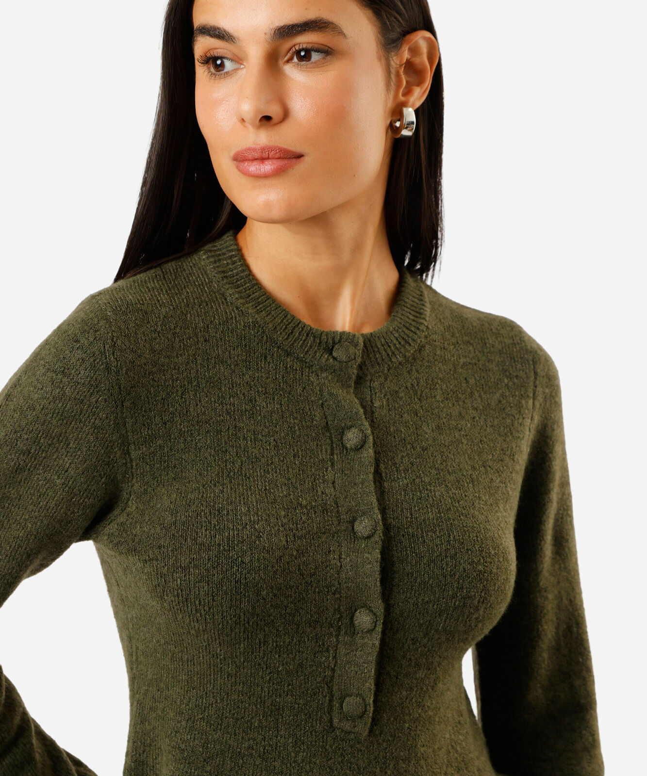suéter peplum feminino de tricot verde