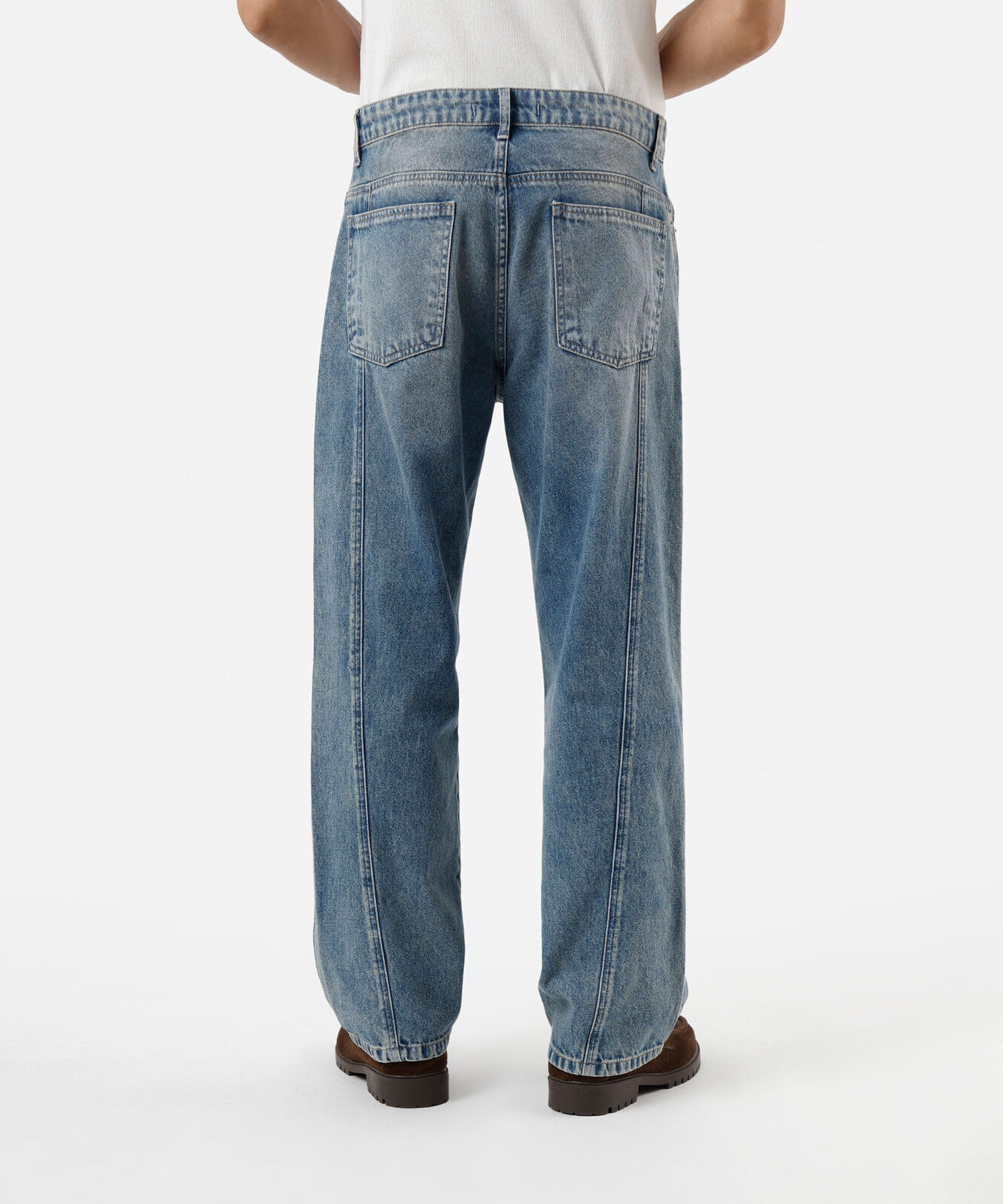 calça baggy masculina jeans com recorte azul