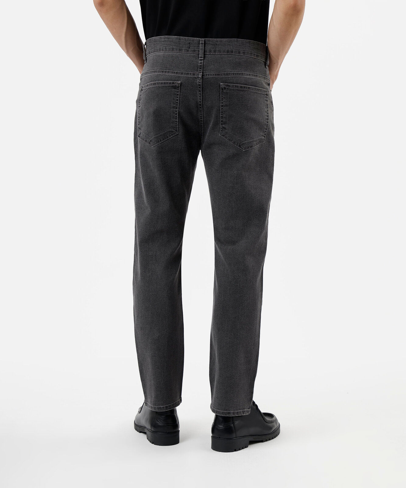 calça slim cropped masculina jeans cinza