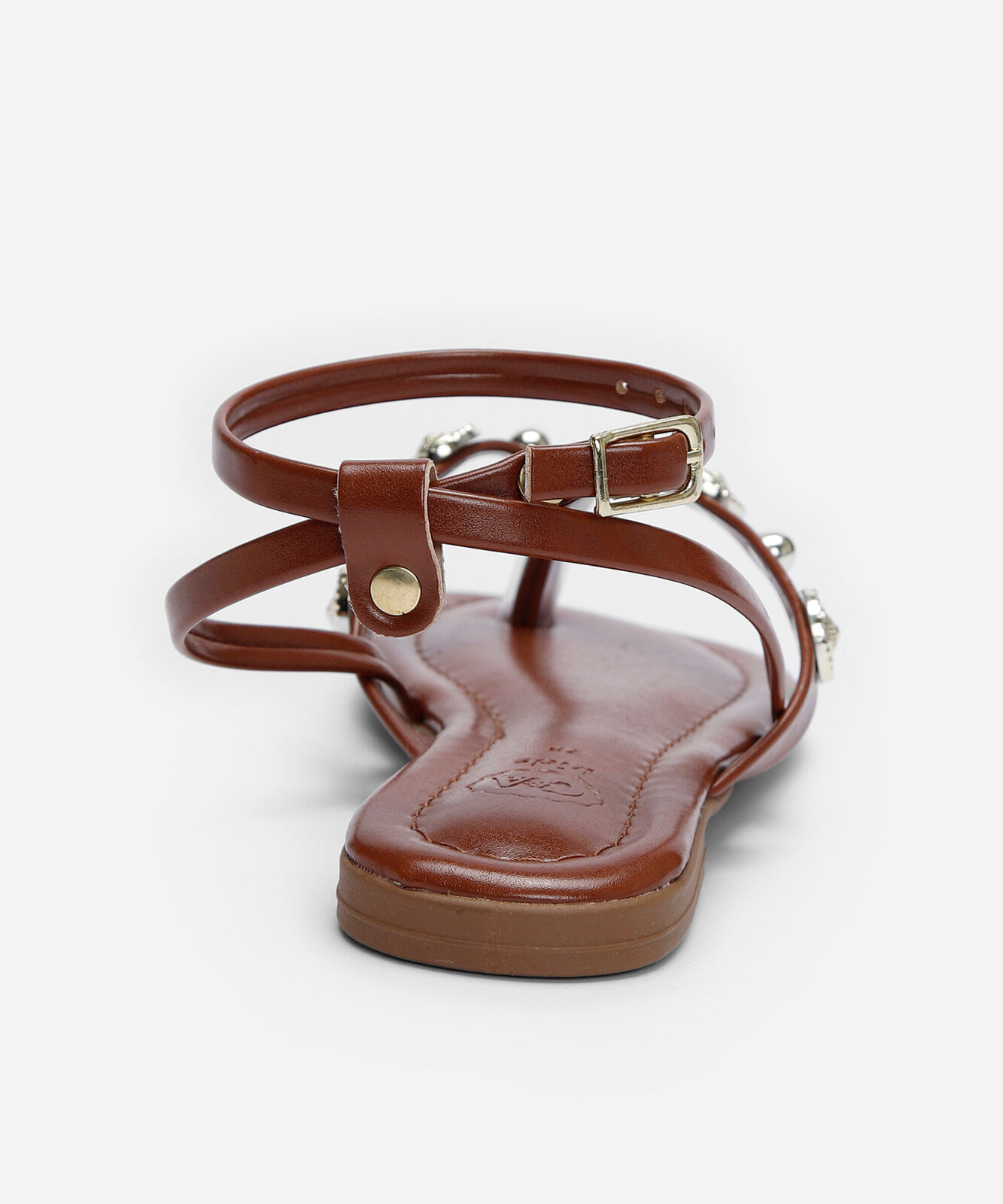 rasteirinha infantil com tachas marrom