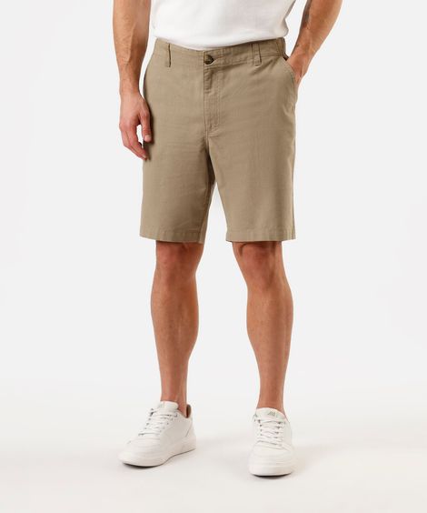 bermuda reta masculina de algodão texturizada bege
