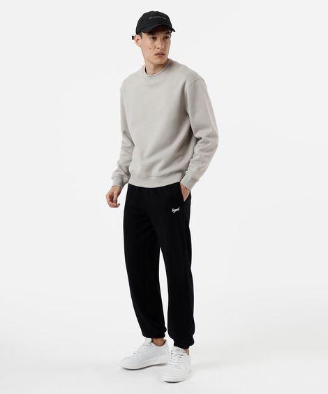 calça jogger masculina de moletom sem felpa preto