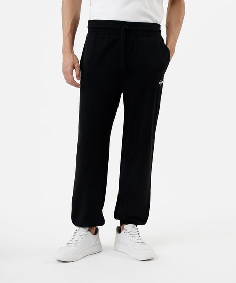 calça jogger masculina de moletom sem felpa preto