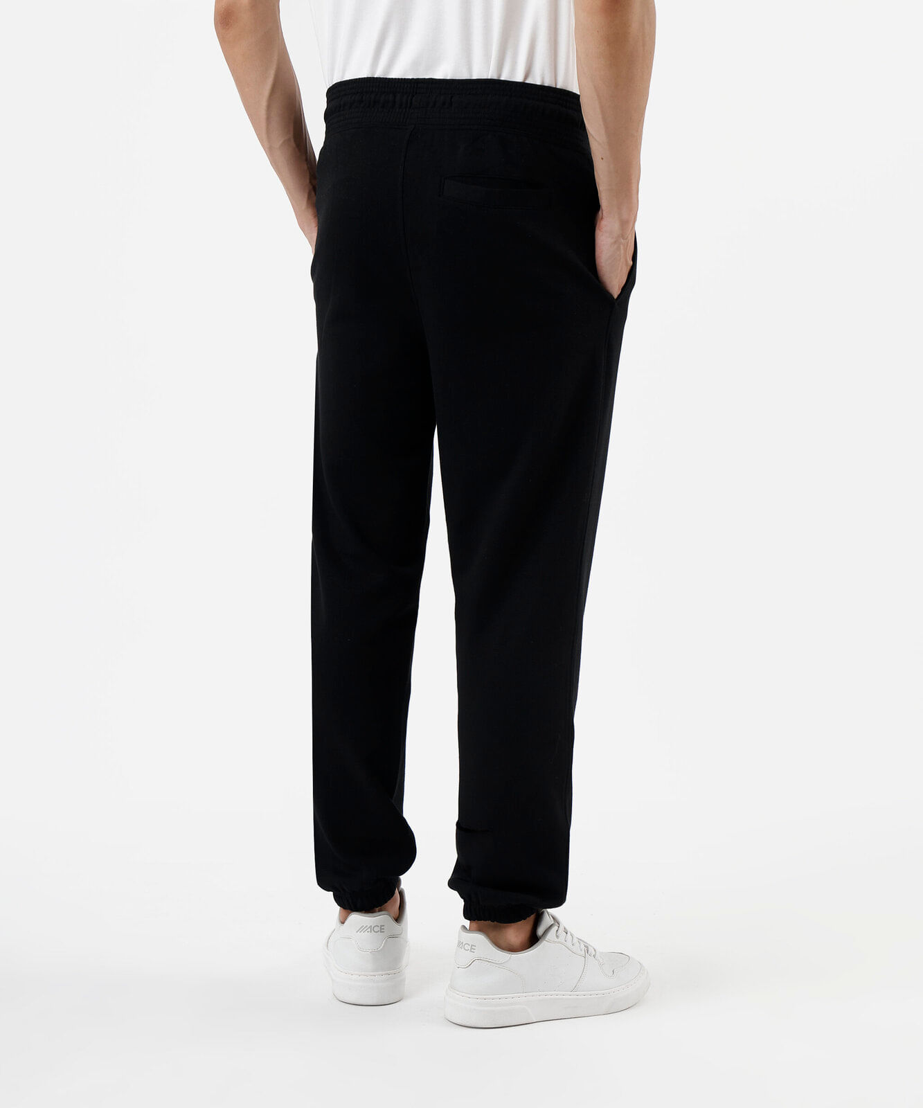 calça jogger masculina de moletom sem felpa preto