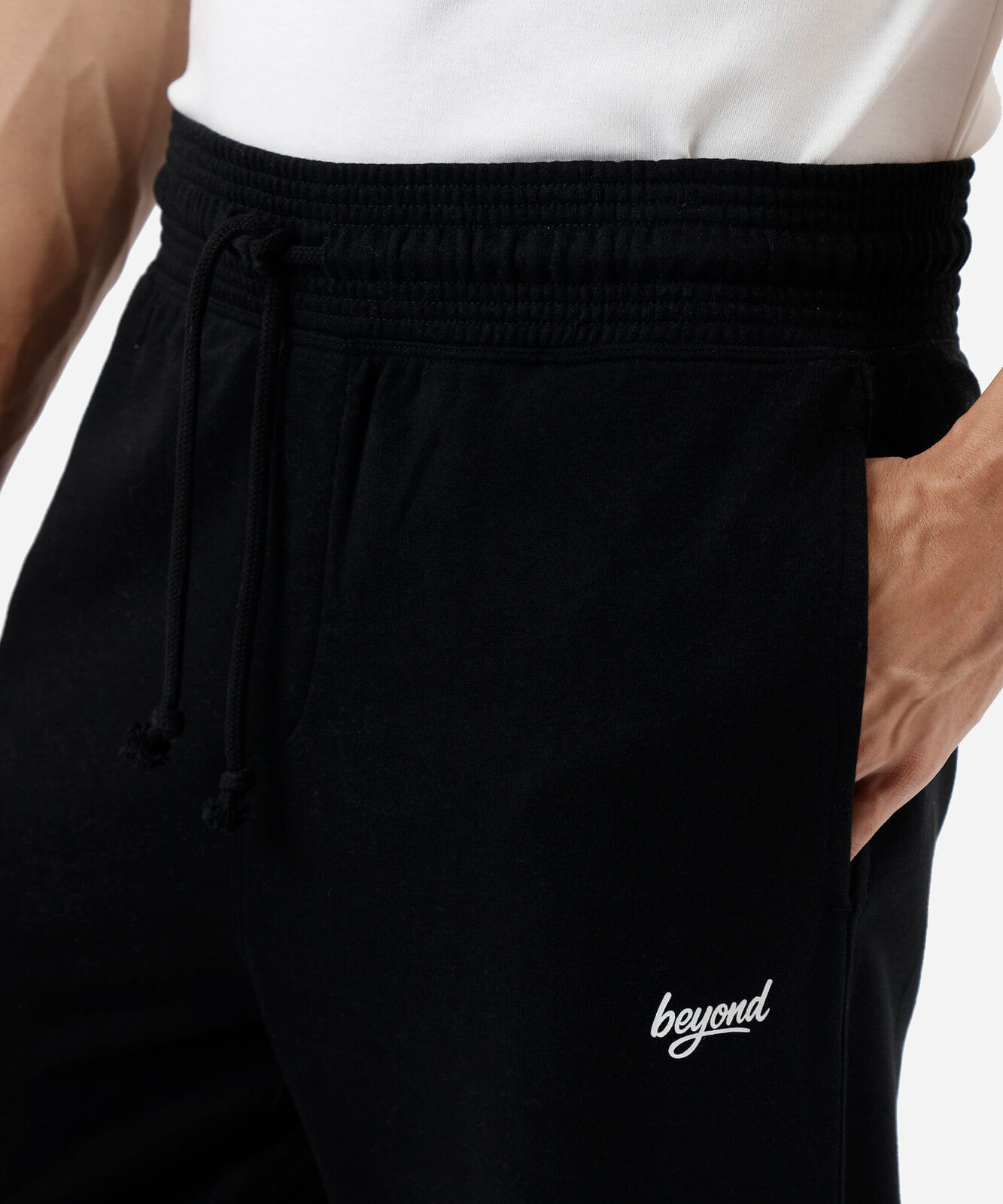 calça jogger masculina de moletom sem felpa preto
