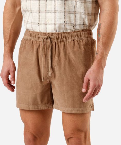 short de veludo cotelê com bolsos marrom