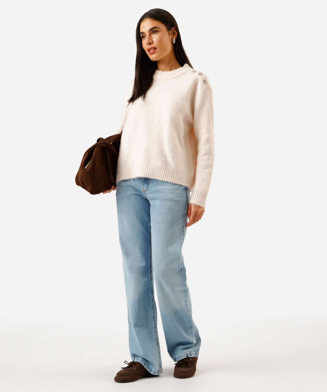 suéter feminino de tricot com botões rosa