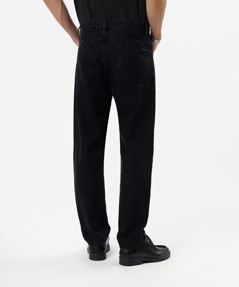 calça reta masculina jeans preta