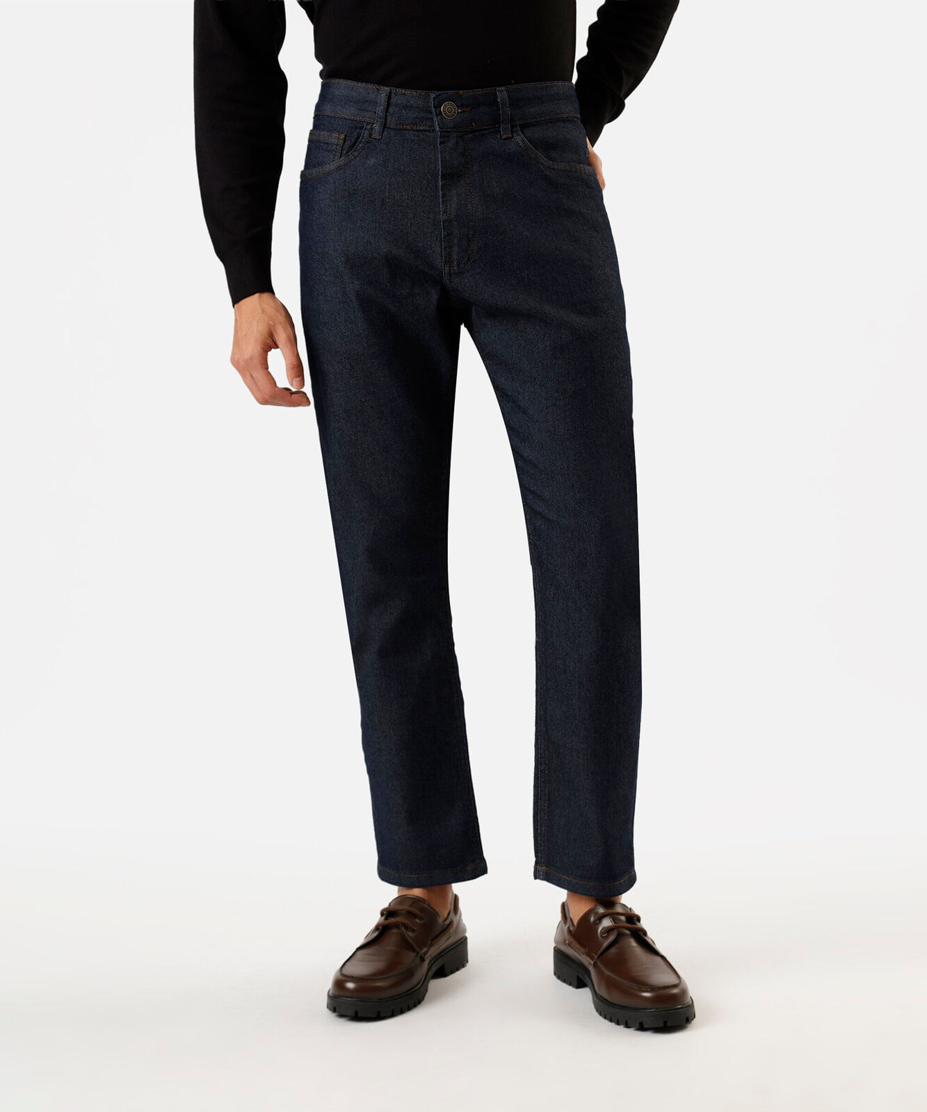 calça slim cropped  masculina jeans azul