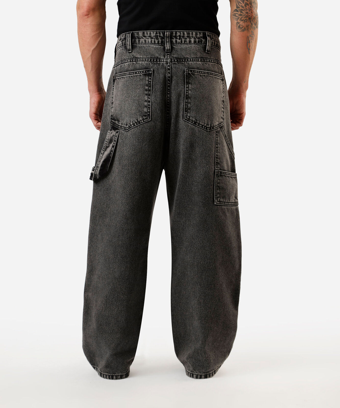 calça super baggy masculina jeans  preta