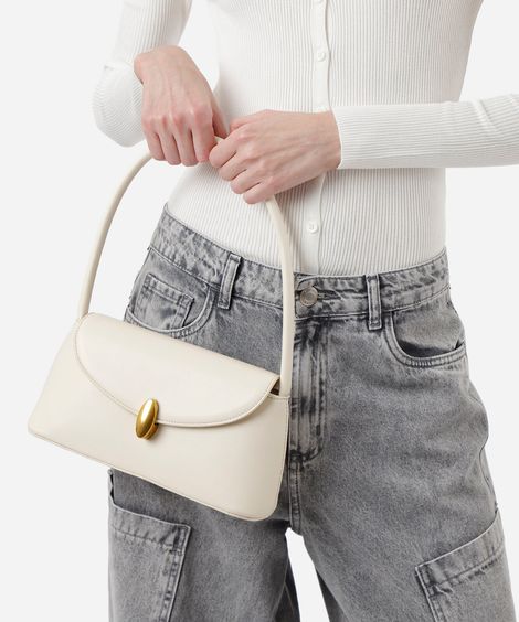 bolsa shoulder estruturada off white
