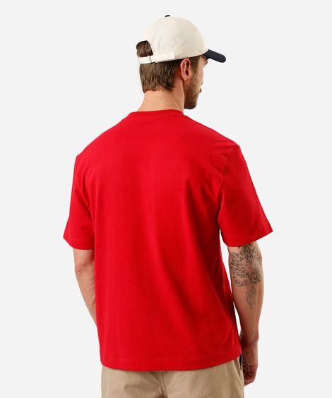 camiseta masculina de algodão sun route vermelho