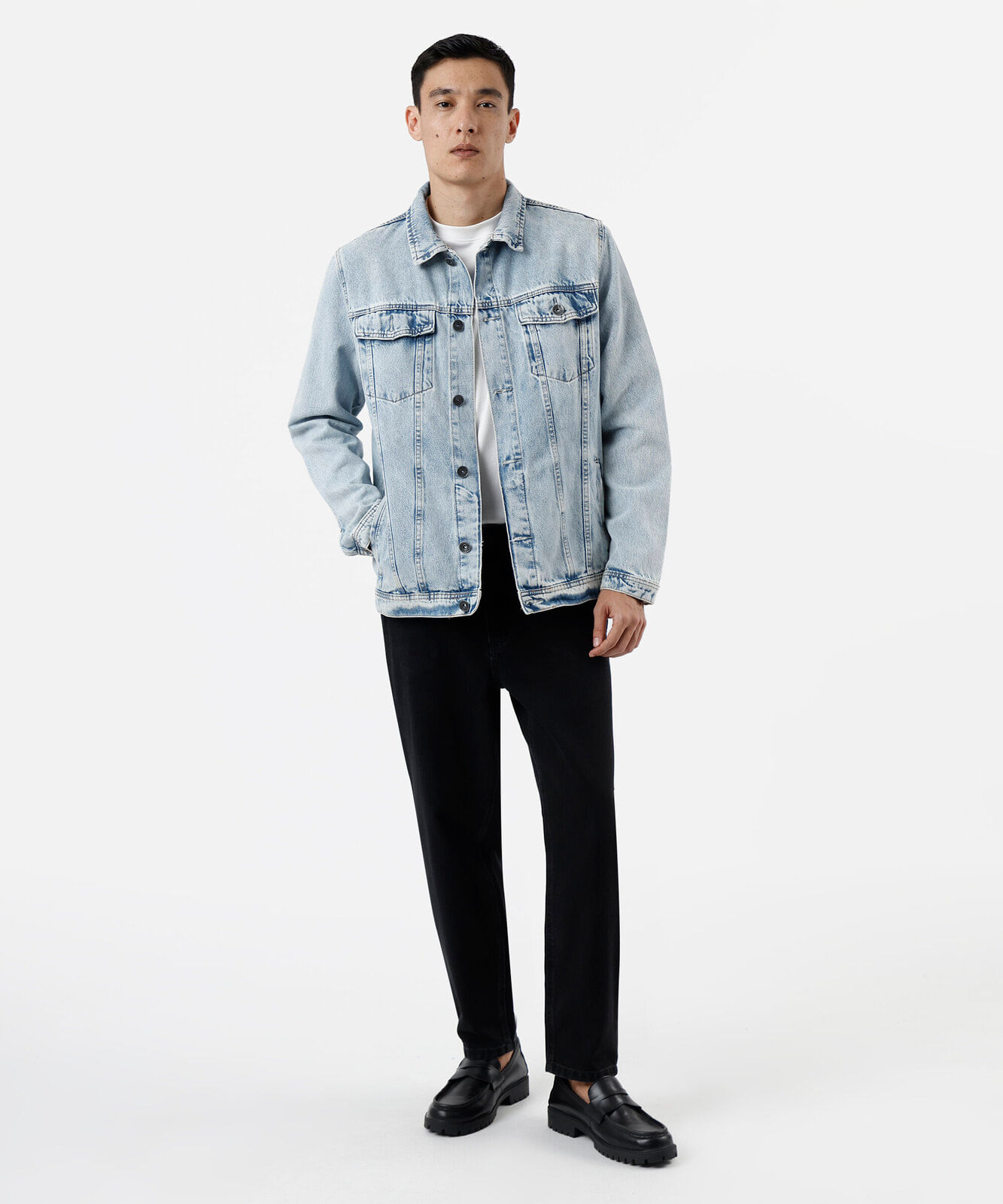 jaqueta masculina jeans azul