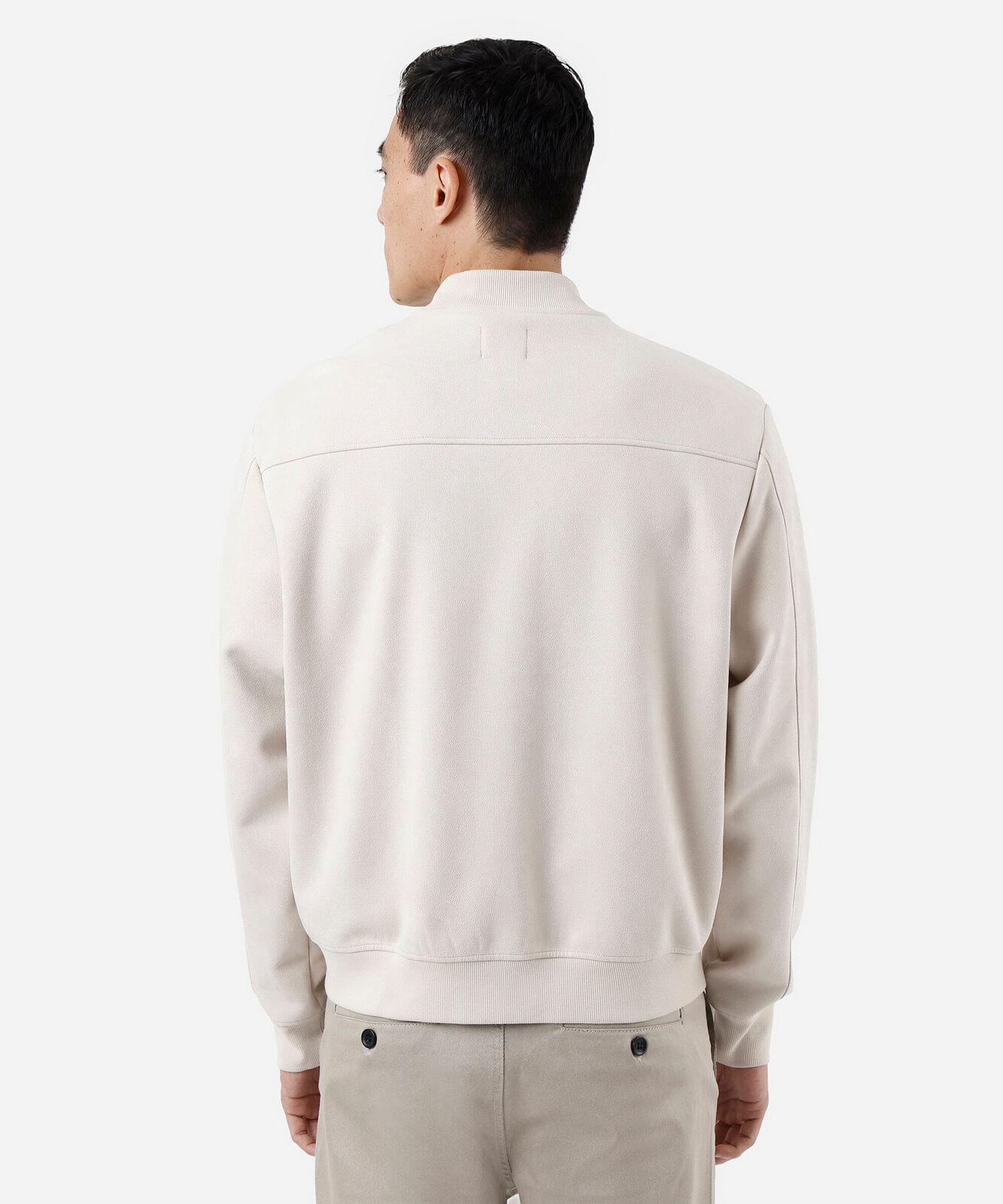 jaqueta bomber masculina de suede off white