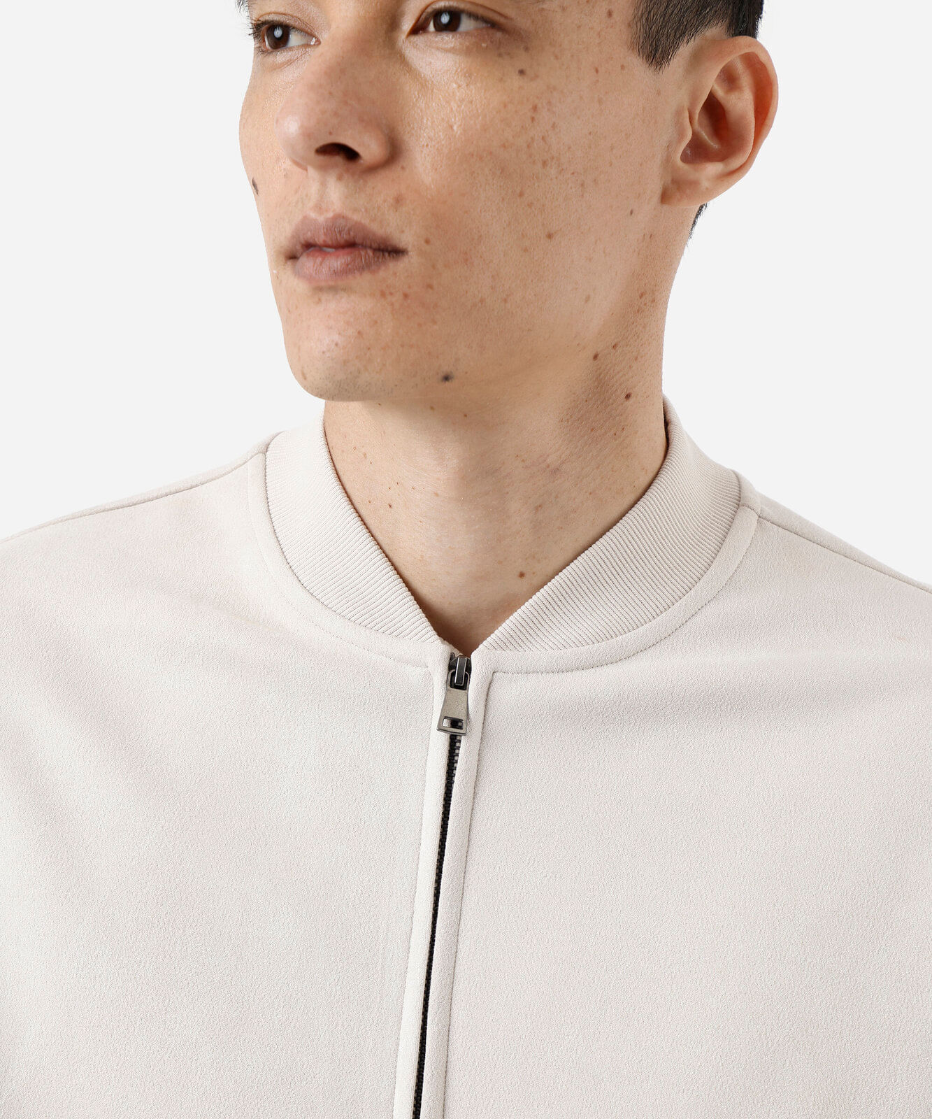 jaqueta bomber masculina de suede off white