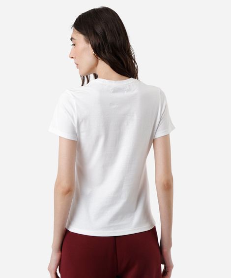 camiseta feminina de algodão fish market off white