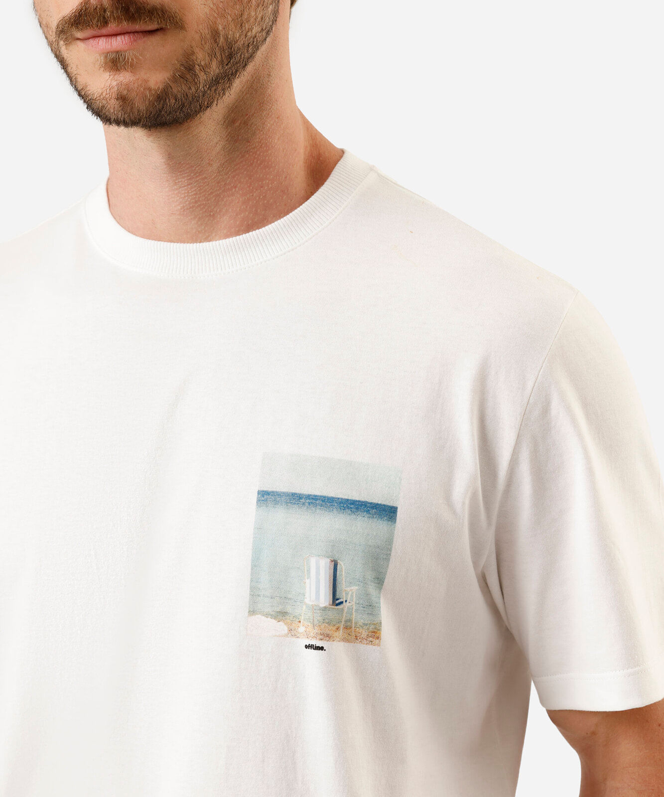 camiseta masculina de algodão com estampa off white
