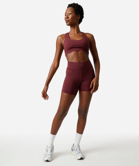 top feminino de poliamida bojo removível nadador esportivo vinho
