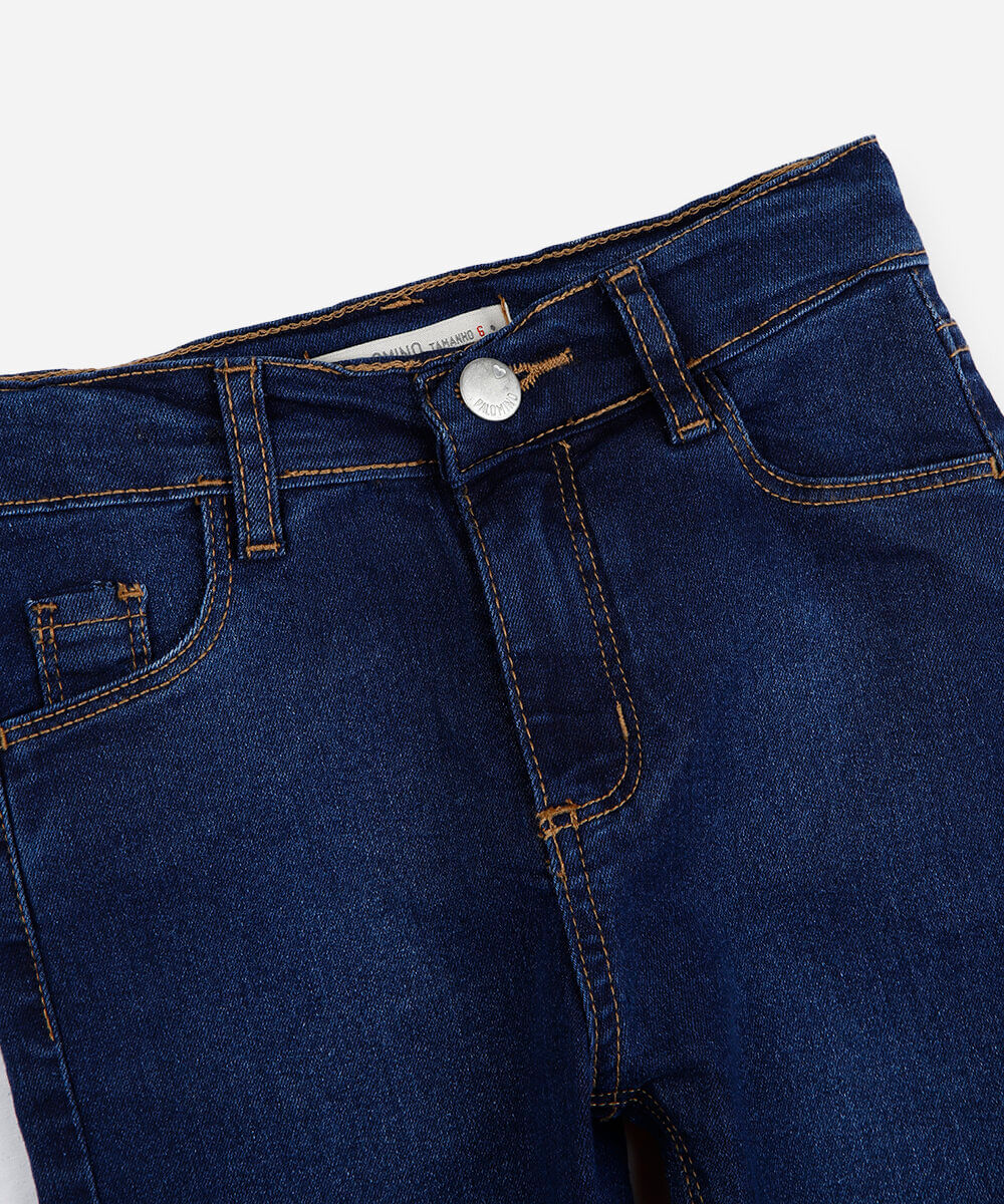 calça skinny infantil jeans azul