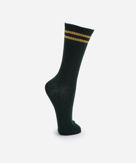 meia masculina cano alto listras verde