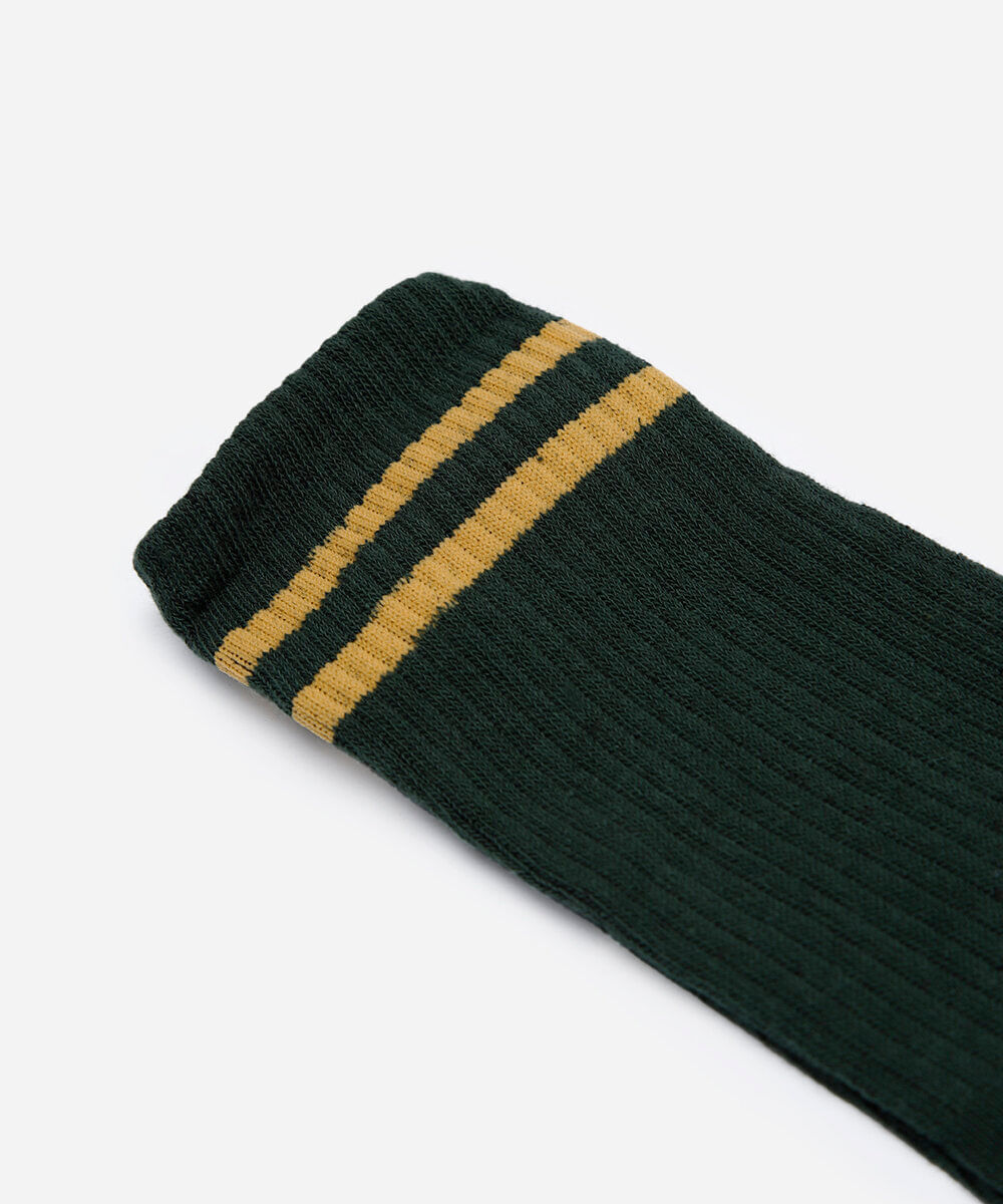 meia masculina cano alto listras verde