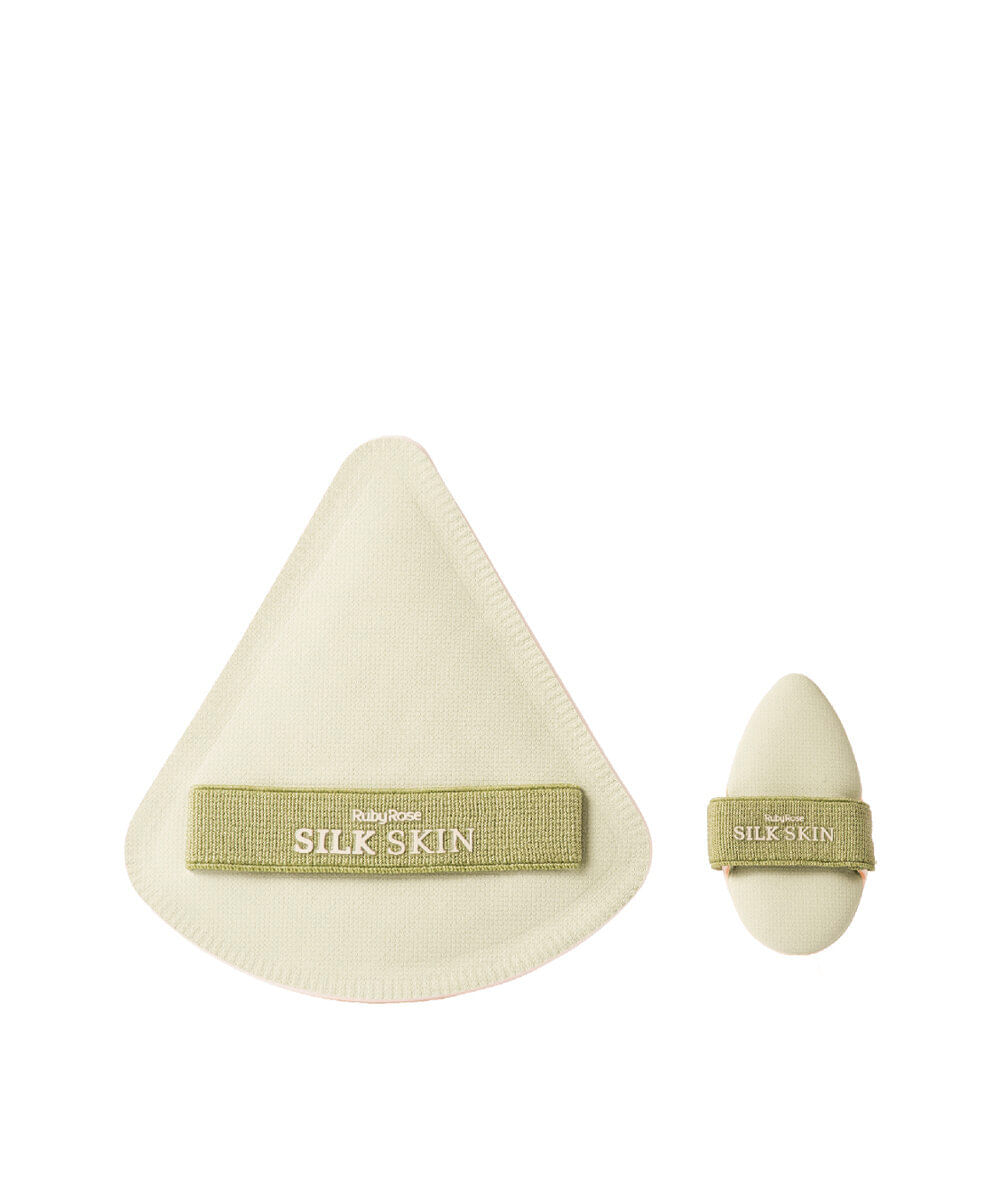 kit de 2 esponjas ruby rose para maquiagem soft touch silk skin
