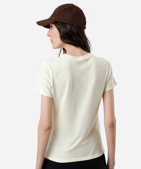 camiseta feminina de algodão noche tropical amarelo