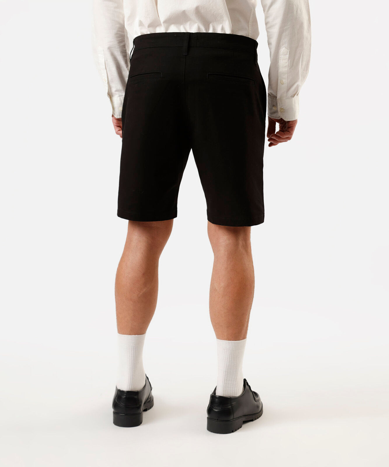 bermuda chino reta masculina de sarja preta