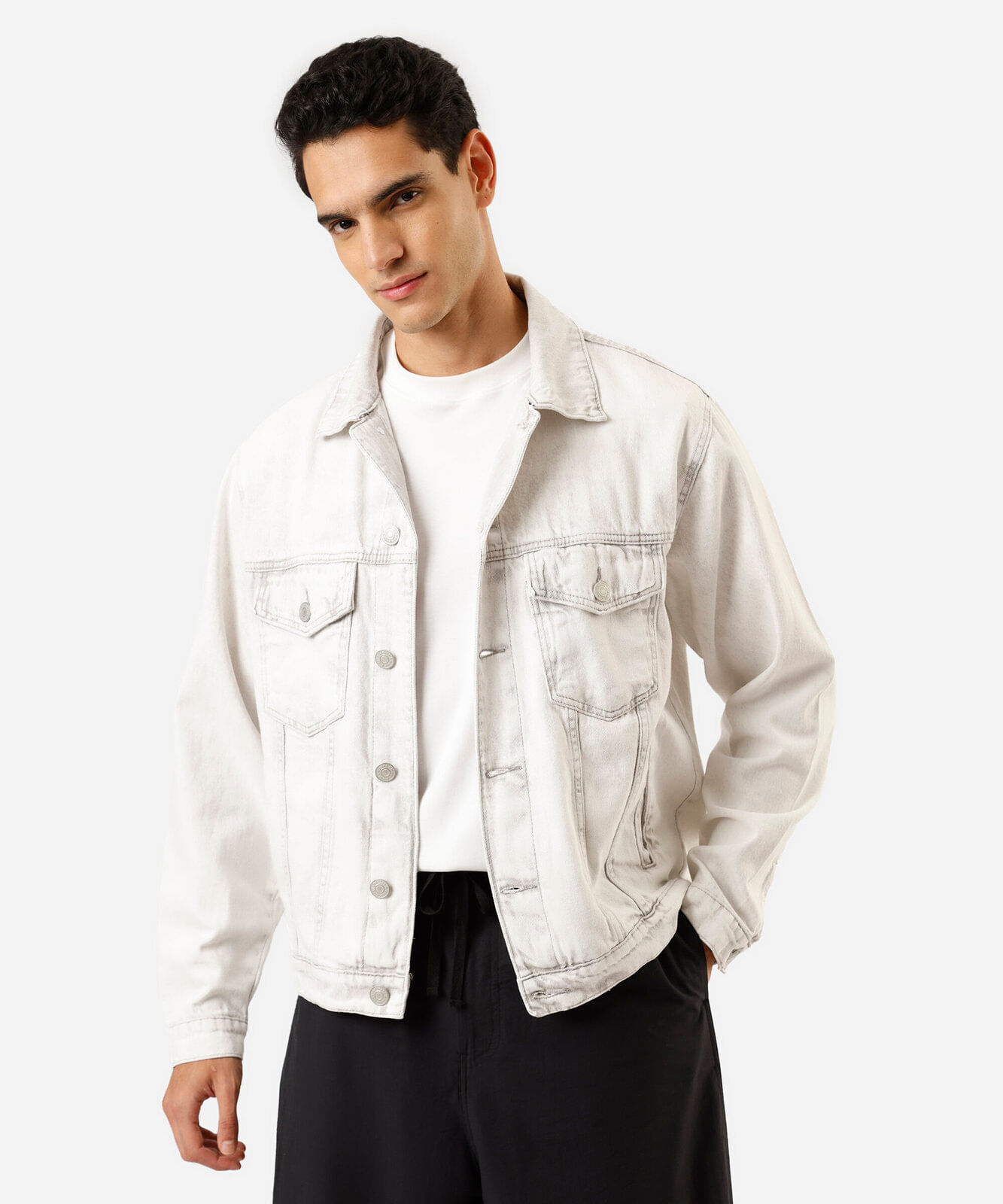 jaqueta masculina jeans cinza