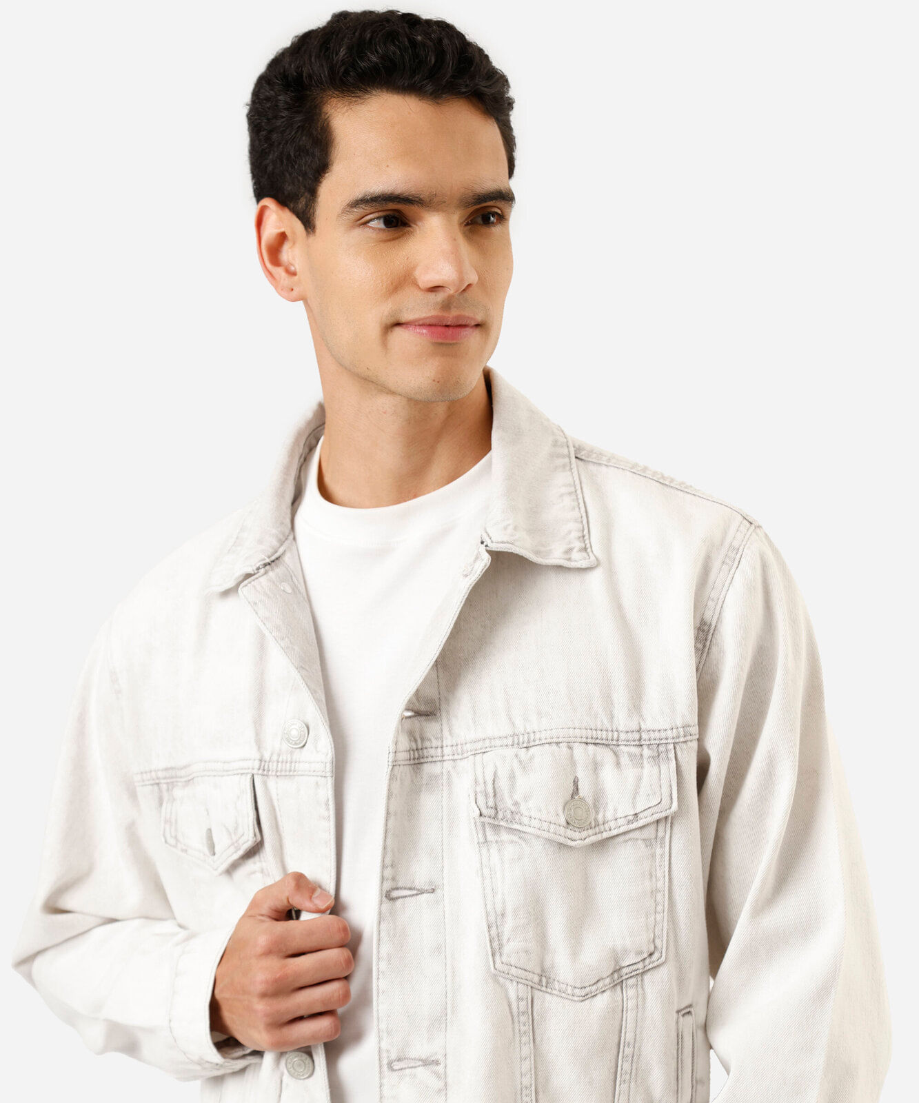 jaqueta masculina jeans cinza