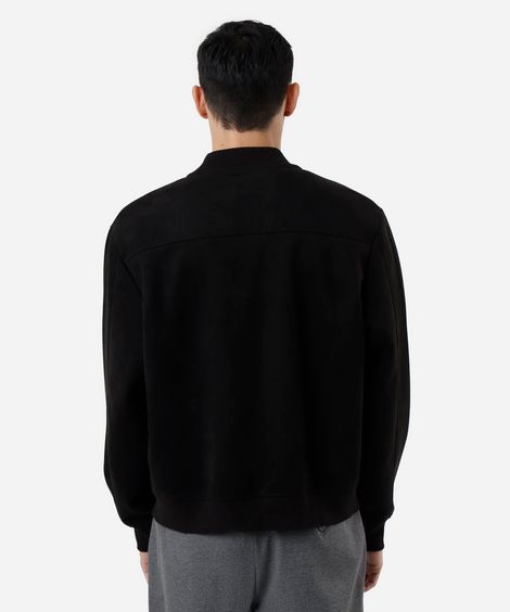 jaqueta bomber masculina de suede preta