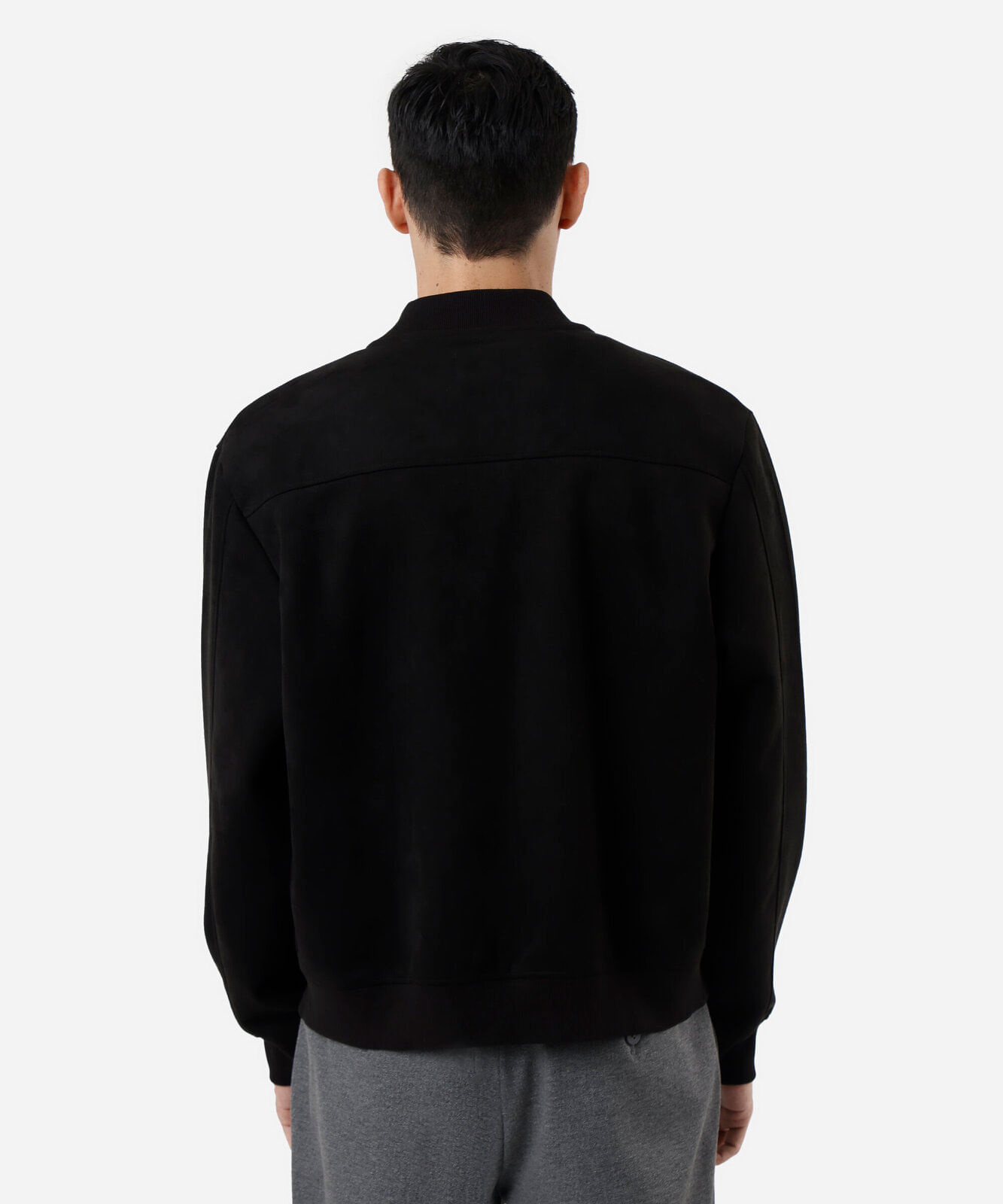 jaqueta bomber masculina de suede preta