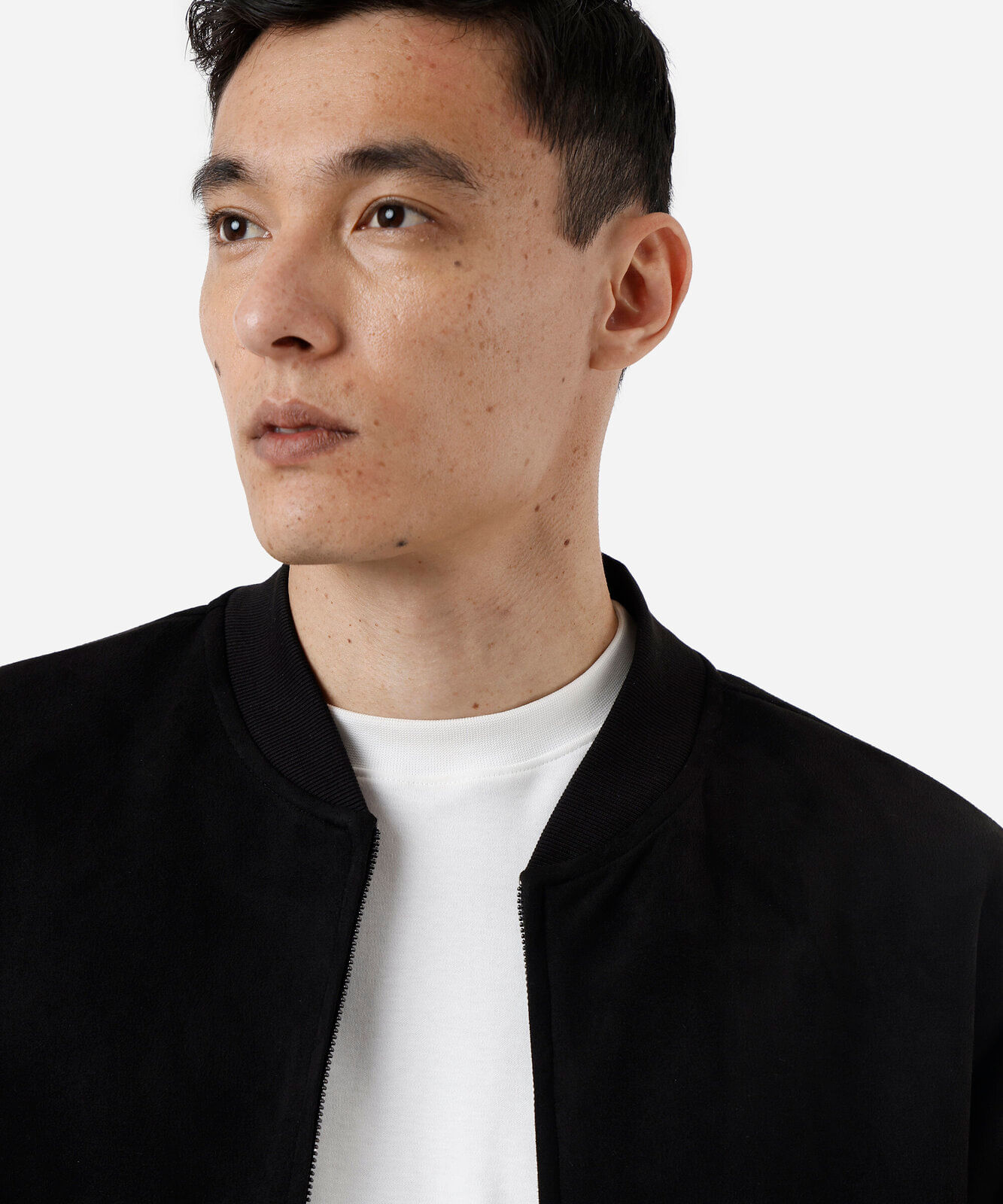 jaqueta bomber masculina de suede preta