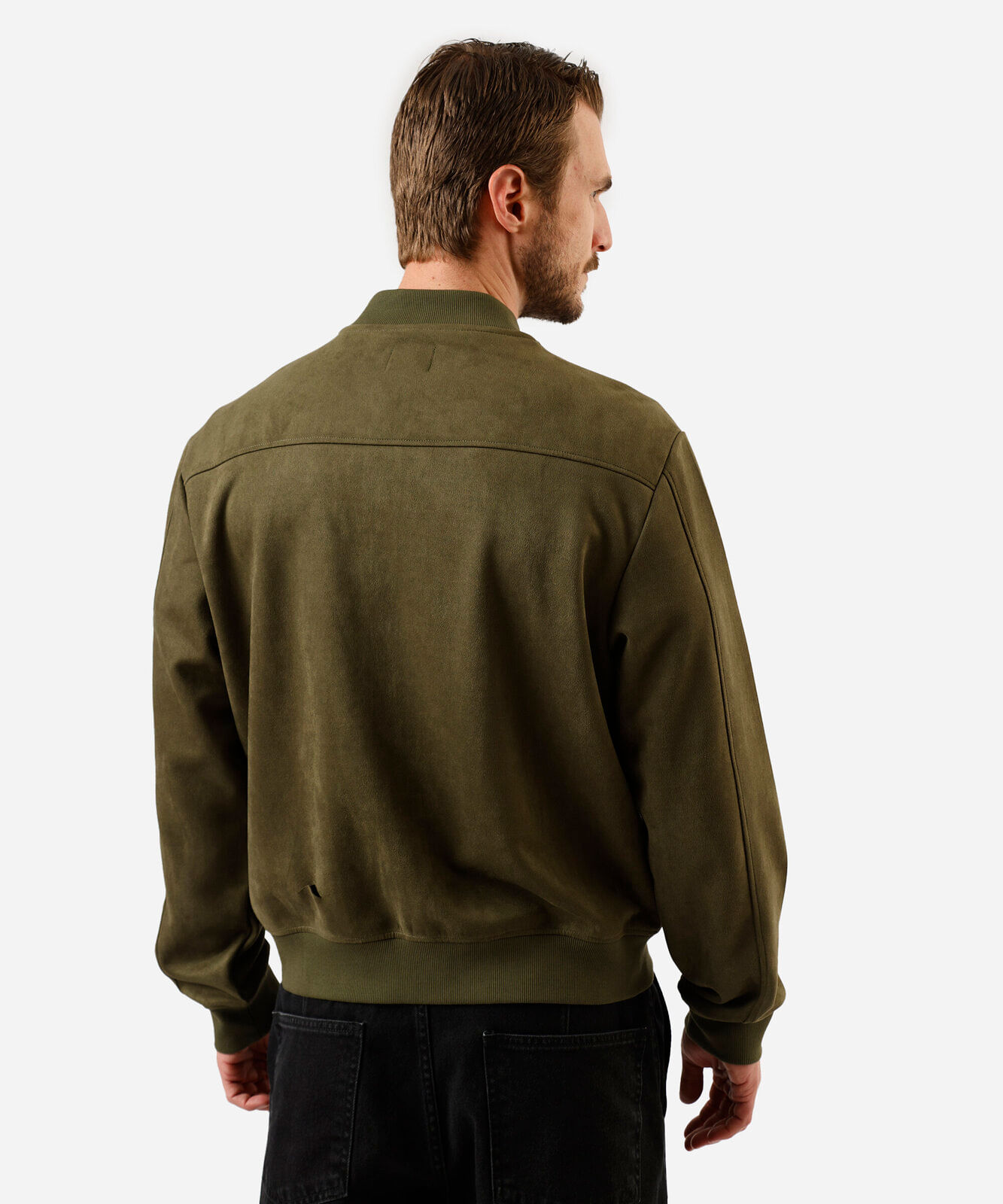 jaqueta bomber masculina de suede verde