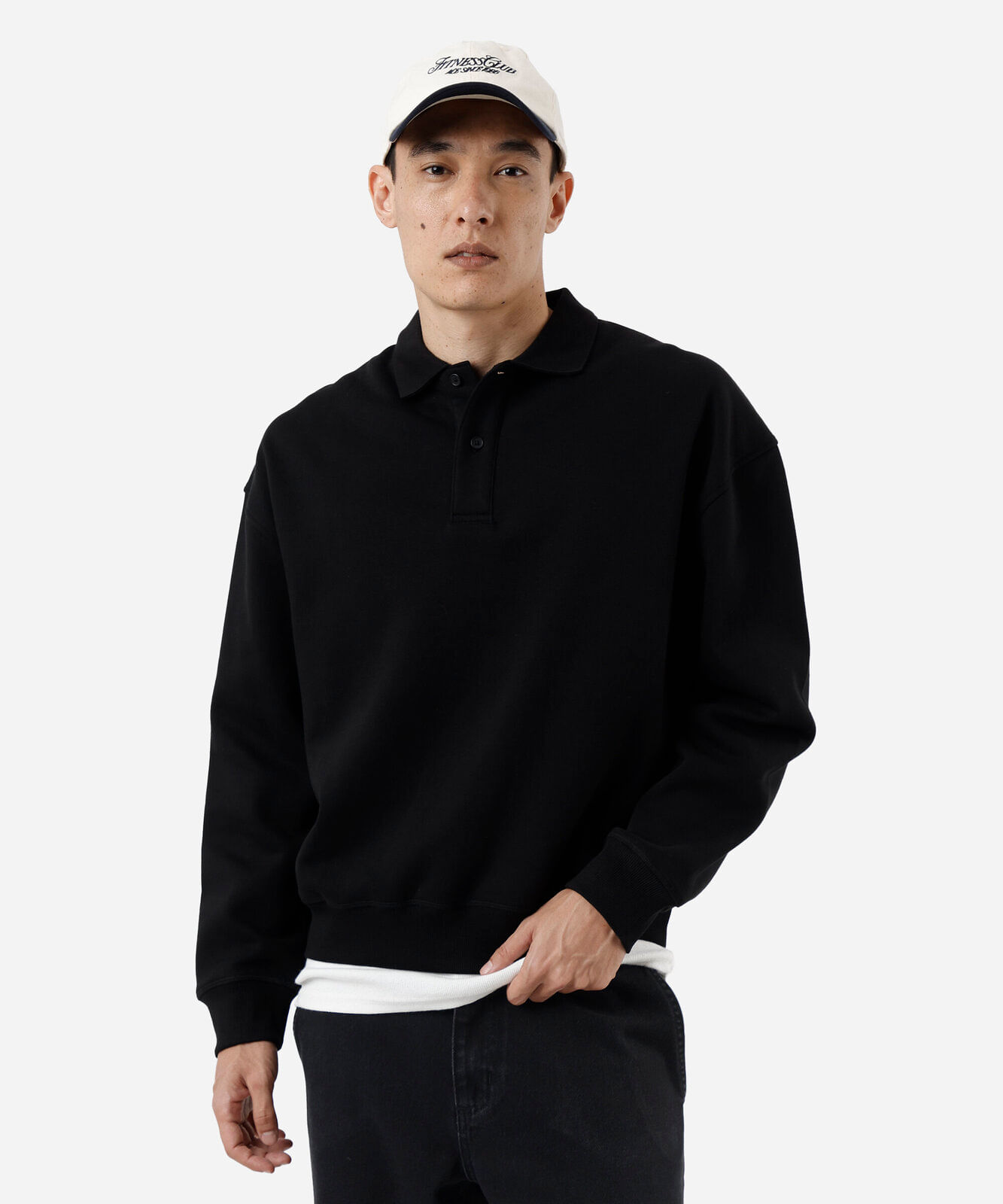 blusão oversized masculino de moletom com gola preto