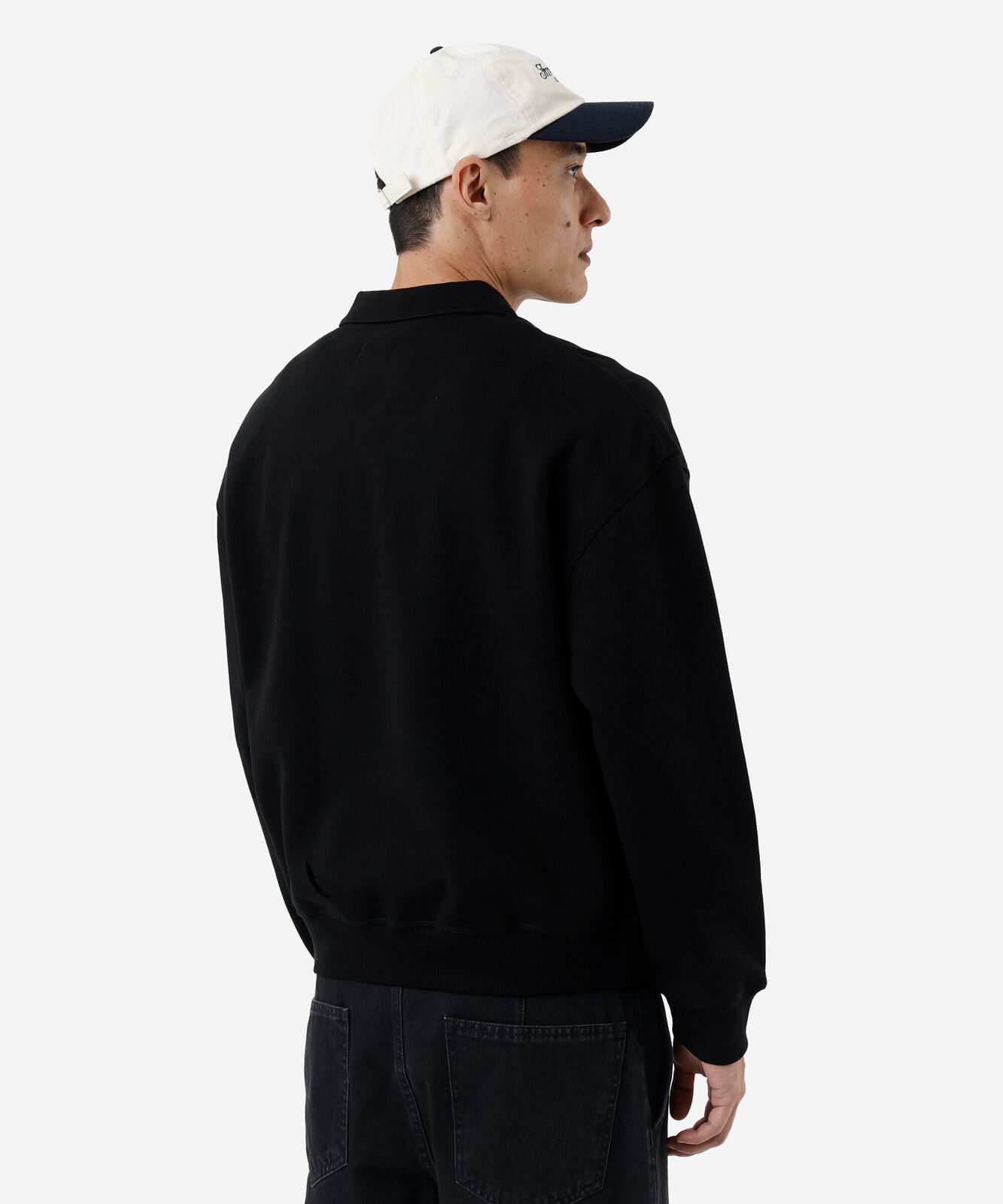 blusão oversized masculino de moletom com gola preto