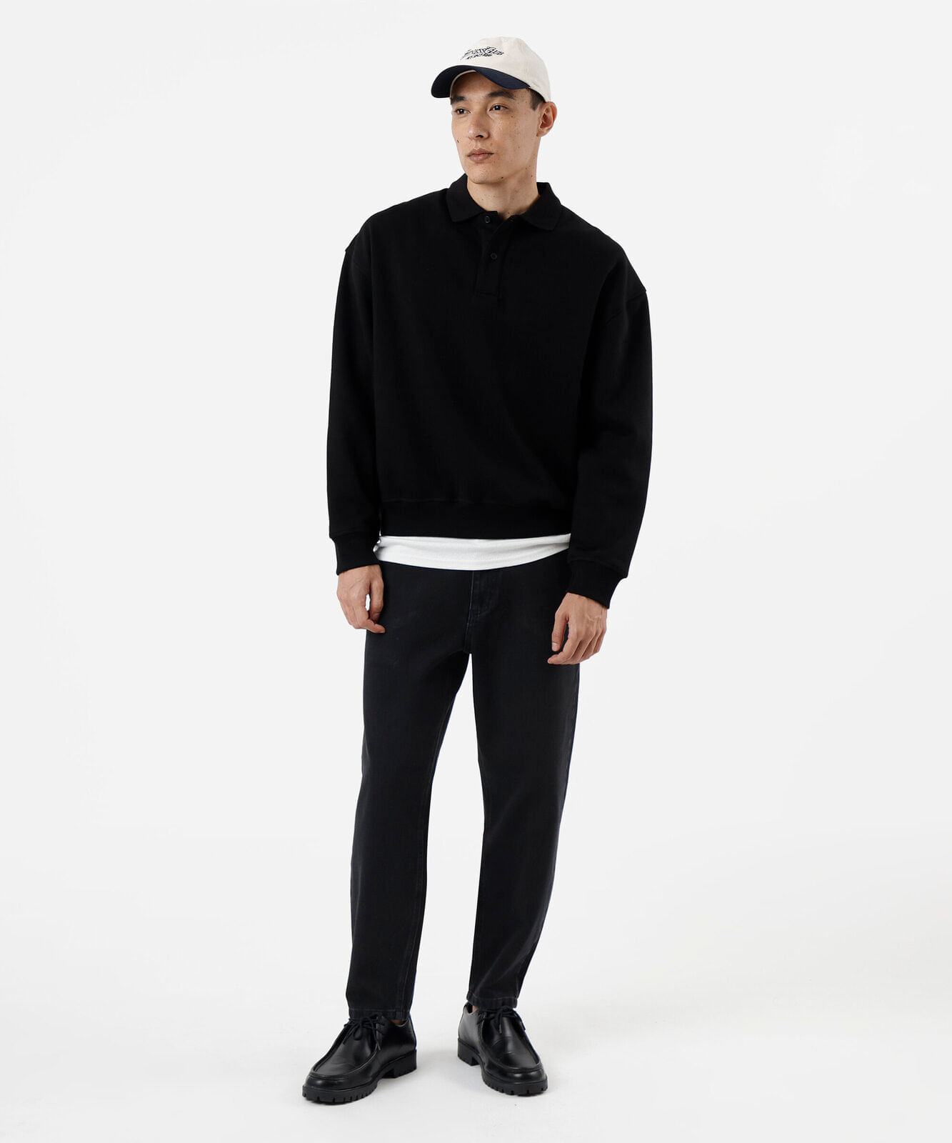 blusão oversized masculino de moletom com gola preto