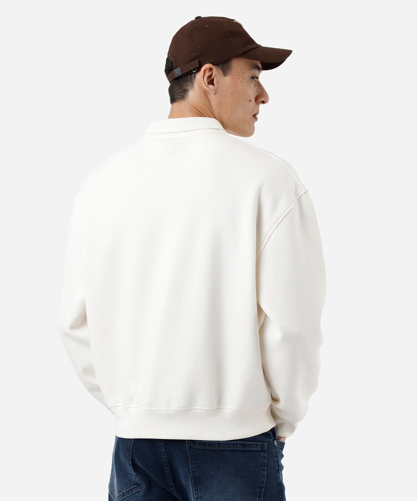 blusão oversized masculino de moletom com gola off white