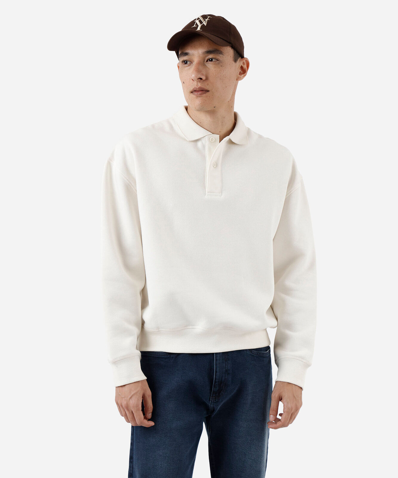 blusão oversized masculino de moletom com gola off white