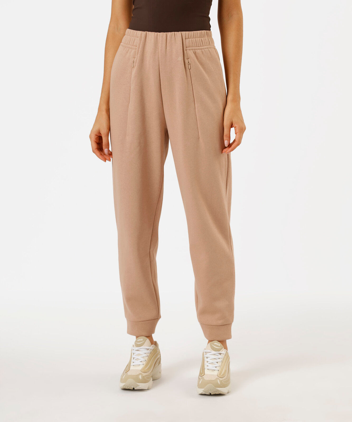 calça jogger feminina de moletom esportiva ace bege