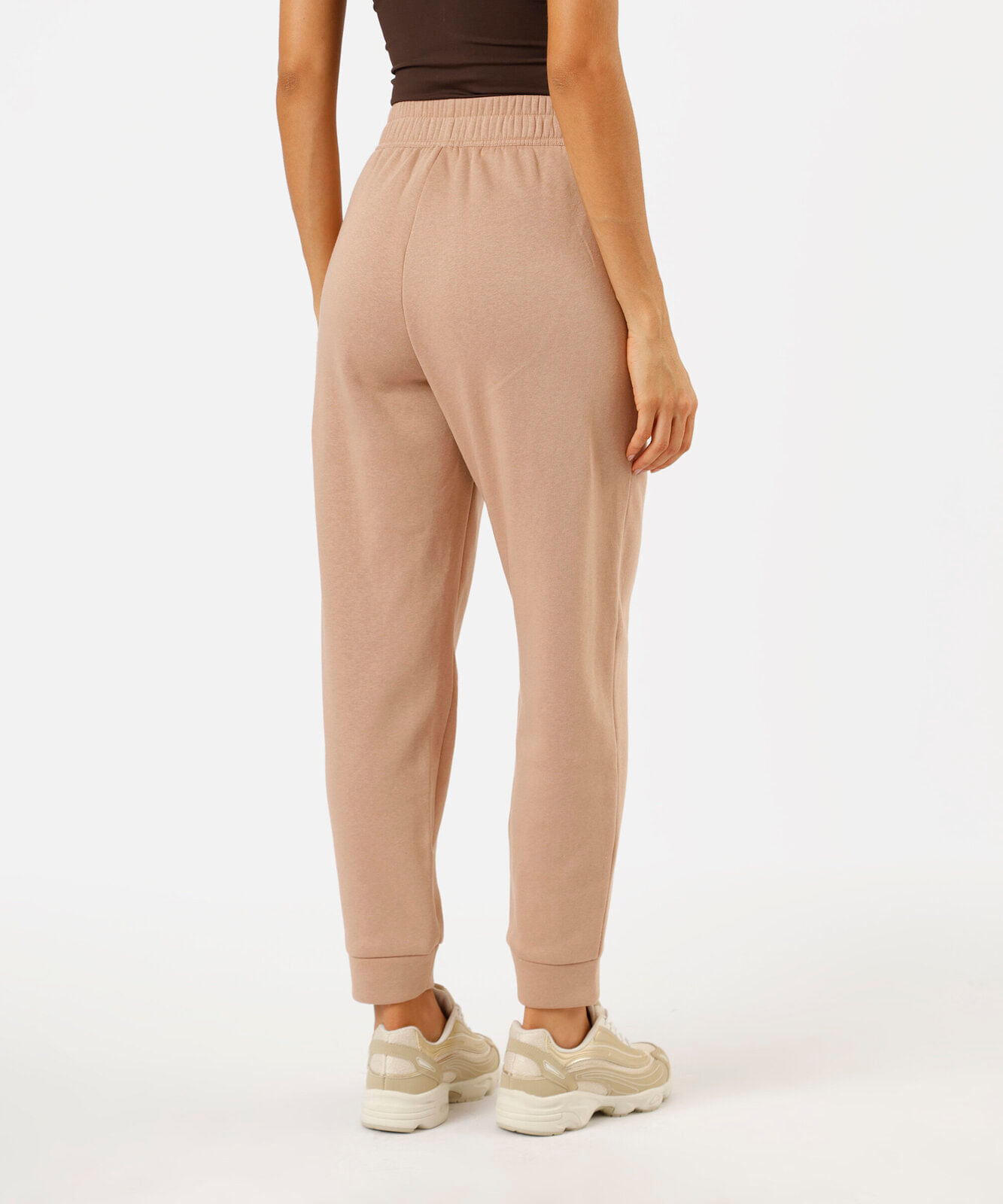calça jogger feminina de moletom esportiva ace bege