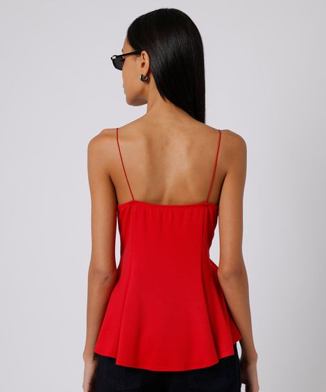 regata peplum feminina alça fina mindset vermelha