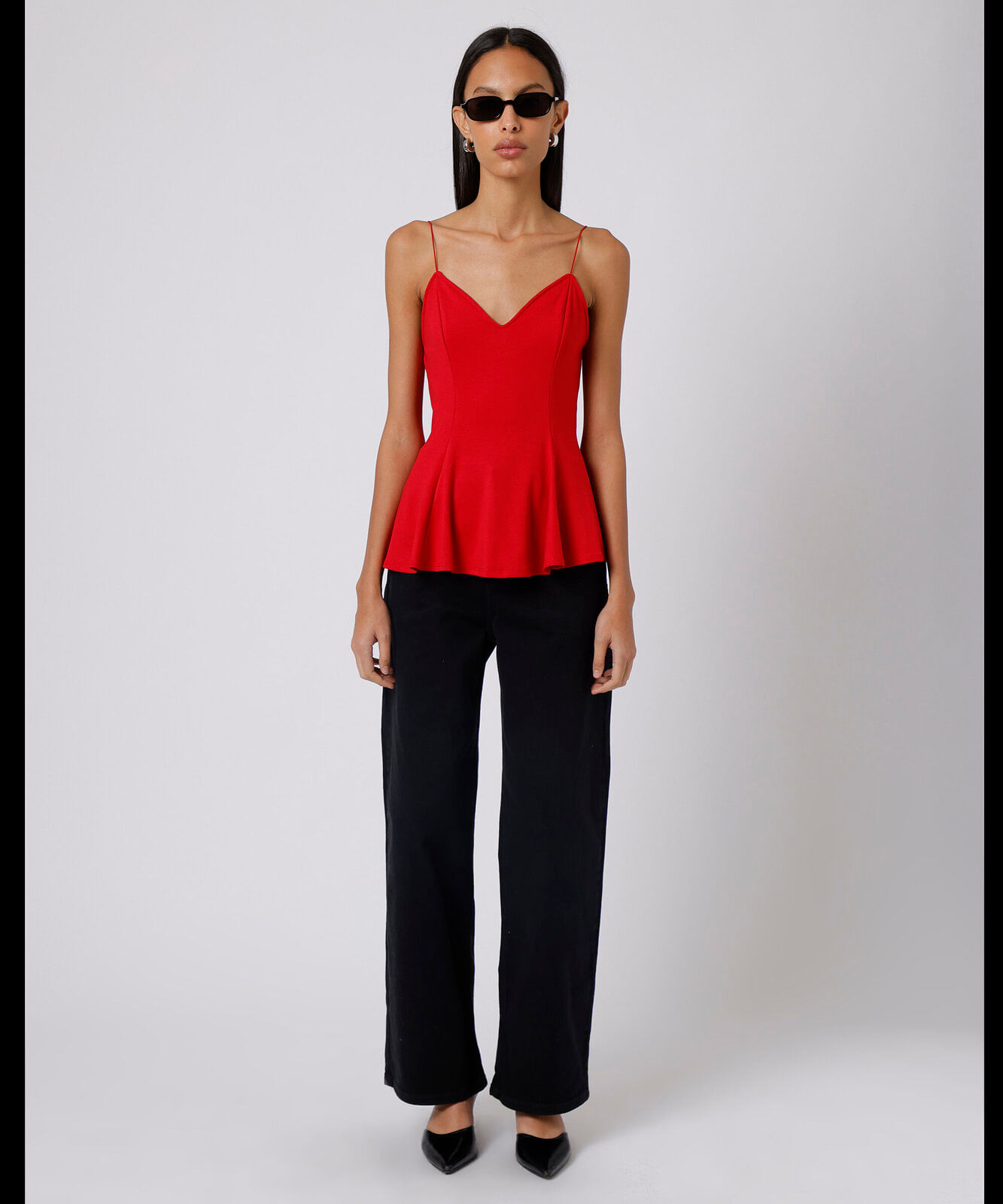 regata peplum feminina alça fina mindset vermelha