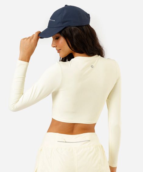 blusa cropped esportiva feminina de poliamida manga longa brasil amarela