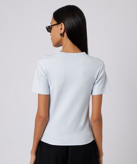 camiseta feminina de algodão peruano mindset azul