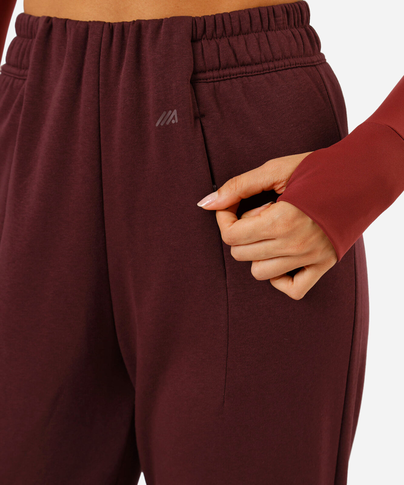 calça jogger feminina de moletom esportiva ace vinho