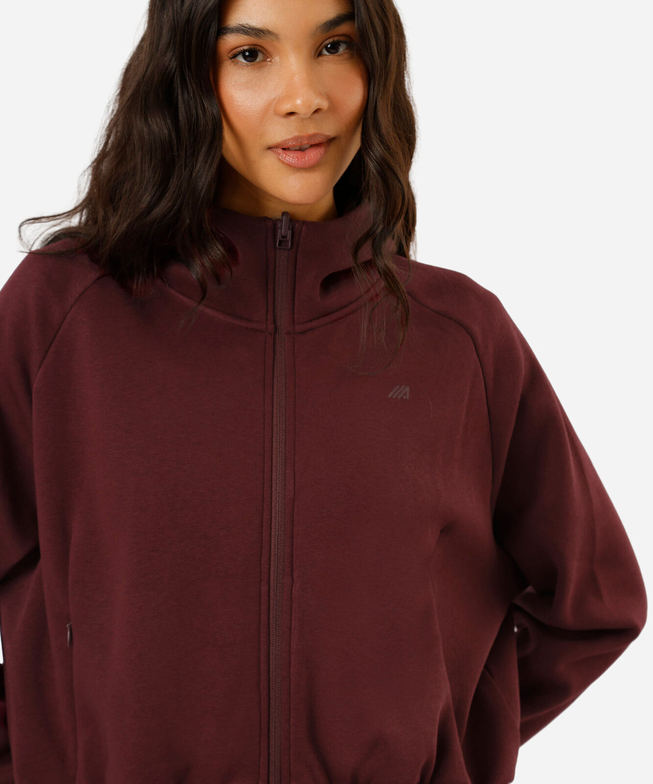 jaqueta feminina de moletom esportiva ace com capuz vinho