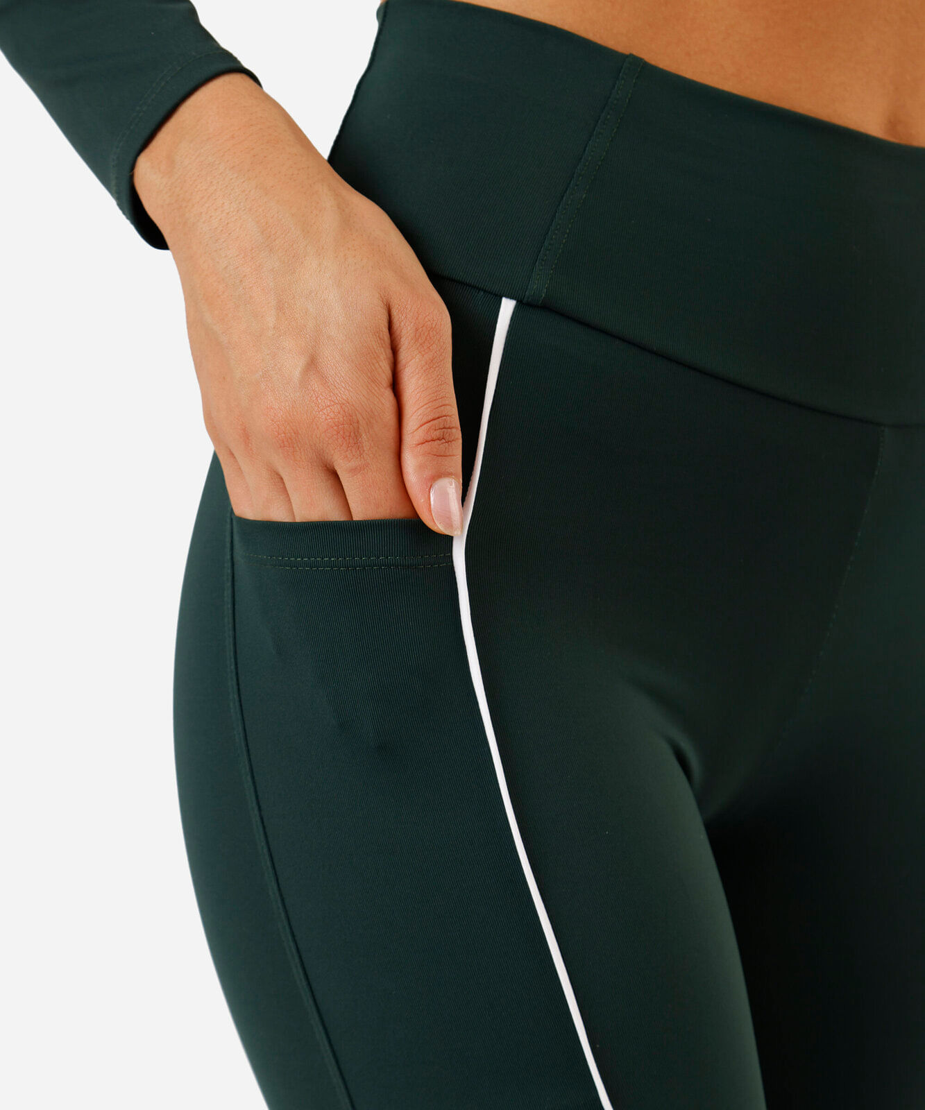calça legging com bolsos esportiva verde