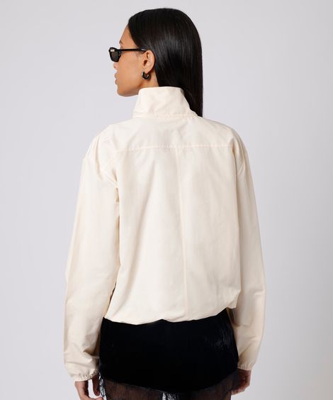 jaqueta corta vento feminina gola funnel neck mindset amarela