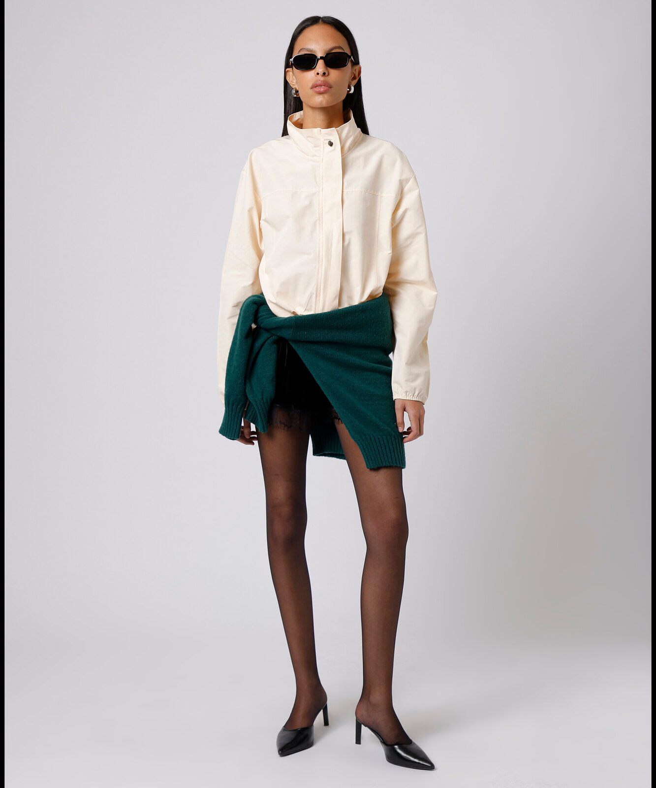 jaqueta corta vento feminina gola funnel neck mindset amarela